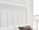 Chalanna White Queen Upholstered Storage Bed - Ella Furniture