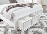 Chalanna White Queen Upholstered Storage Bed - Ella Furniture