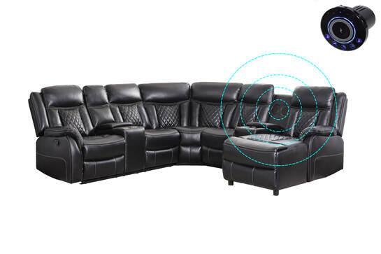 Champion Black Reclining Sectional - Ella Furniture