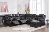 Champion Black Reclining Sectional - Ella Furniture
