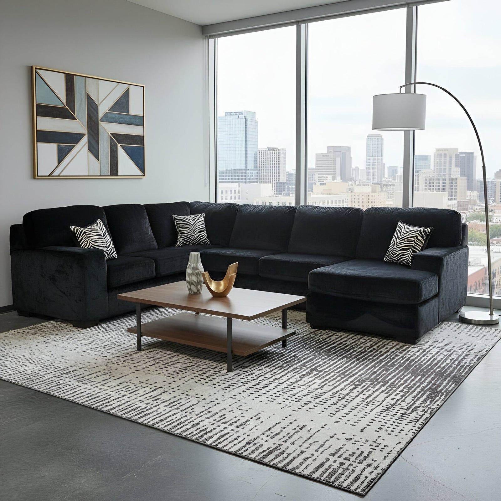 Austin Black Furby Sectional