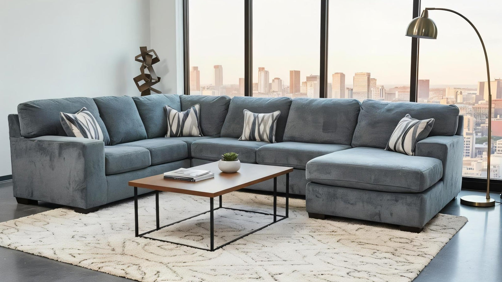 Austin Charcoal Furby Sectional