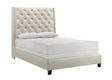 Chantilly Pearl Modern Solid Wood Faux Leather Upholstered Tufted Queen Bed - Ella Furniture