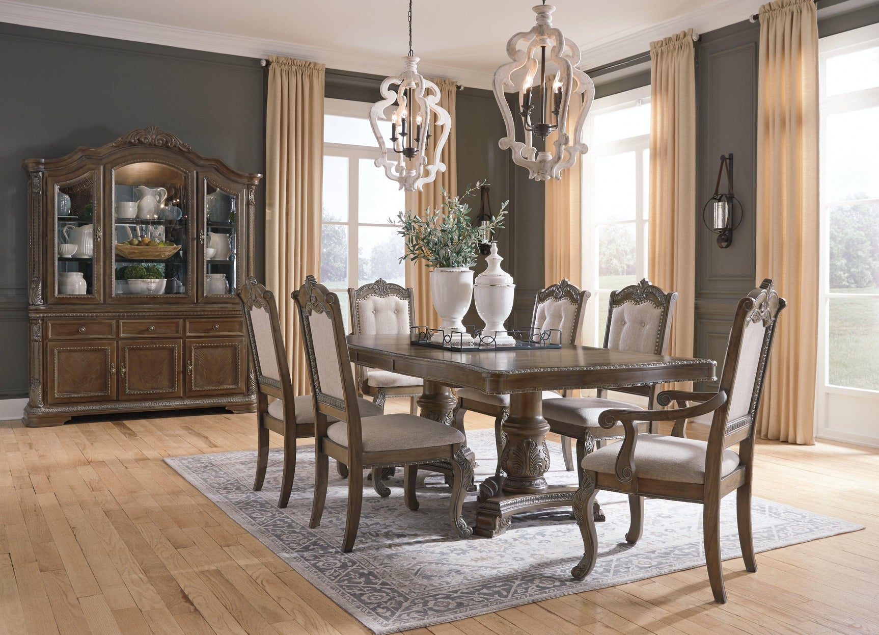 Charmond Brown Rectangular Dining Room Set - Ella Furniture