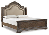 Charmond Brown Upholstered Sleigh Bedroom Set - Ella Furniture