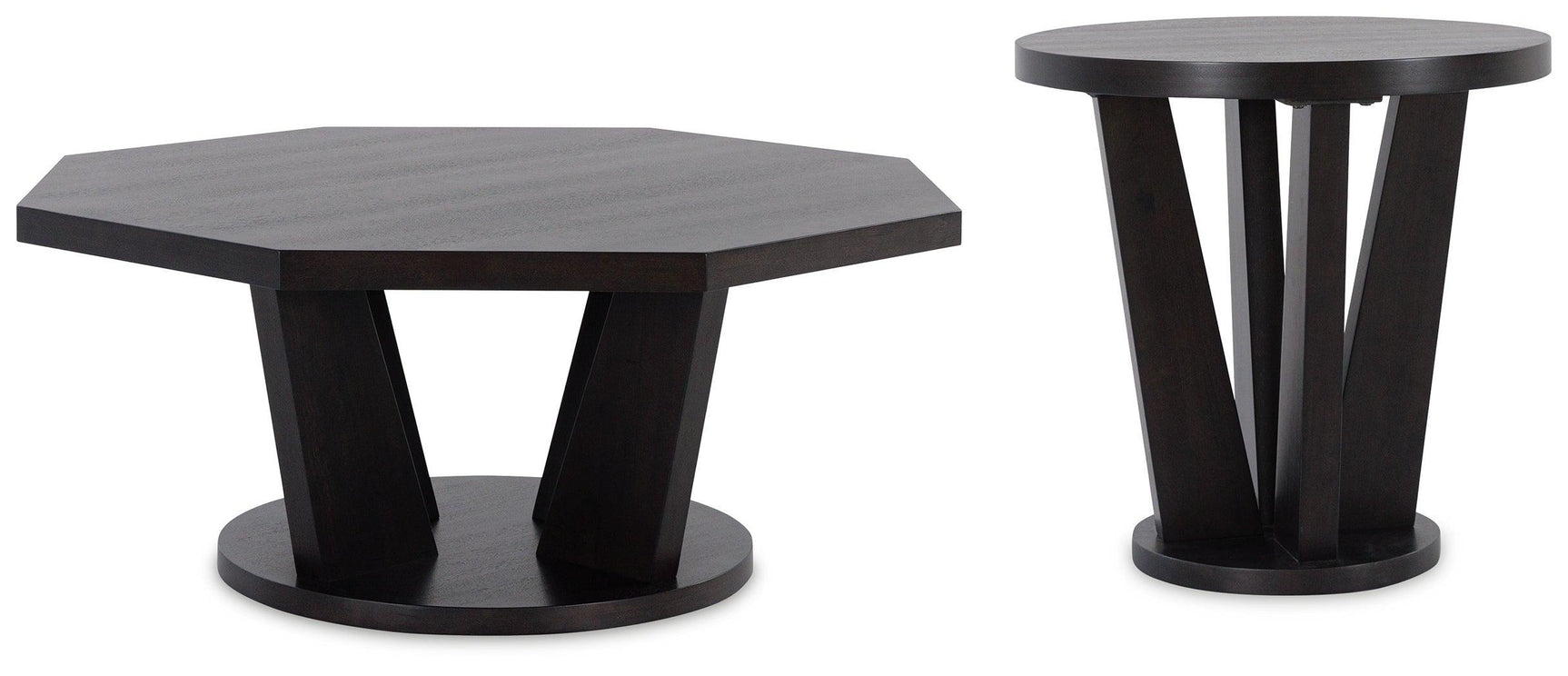 Chasinfield Dark Brown Coffee Table With 1 End Table - Ella Furniture