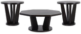Chasinfield Dark Brown Coffee Table With 2 End Tables - Ella Furniture