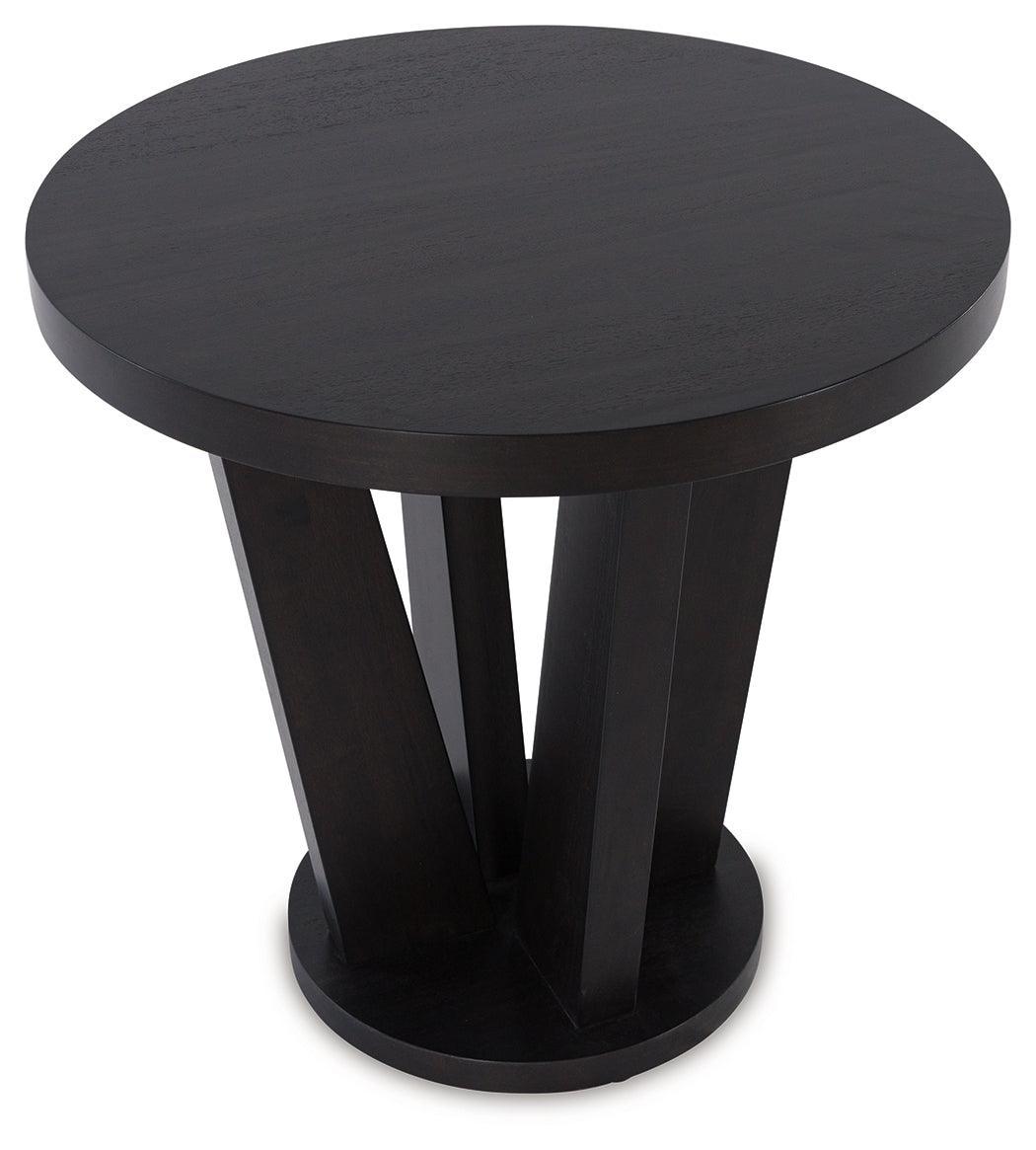 Chasinfield Dark Brown Coffee Table With 2 End Tables - Ella Furniture