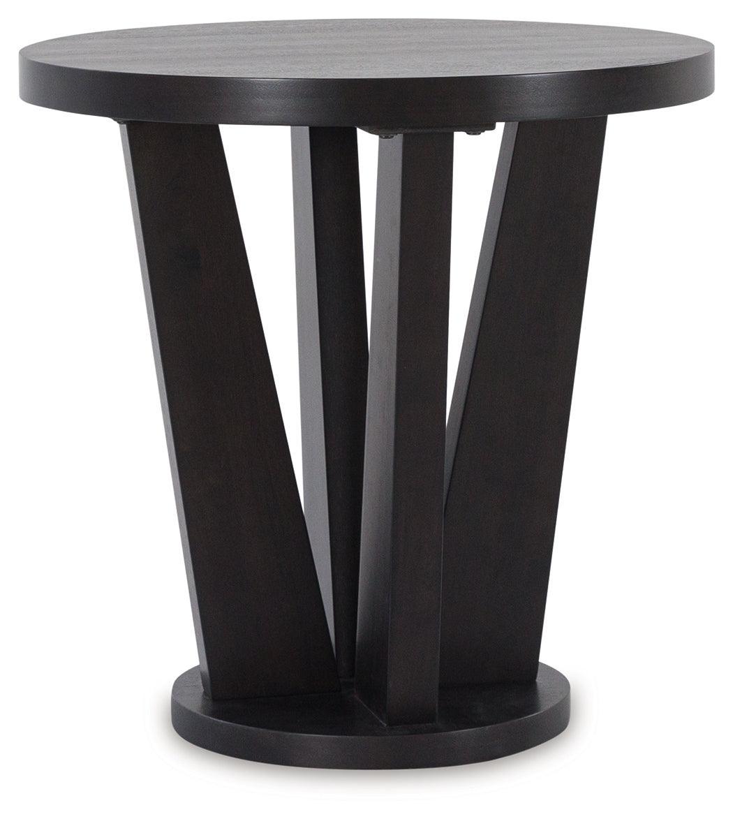 Chasinfield Dark Brown Coffee Table With 2 End Tables - Ella Furniture