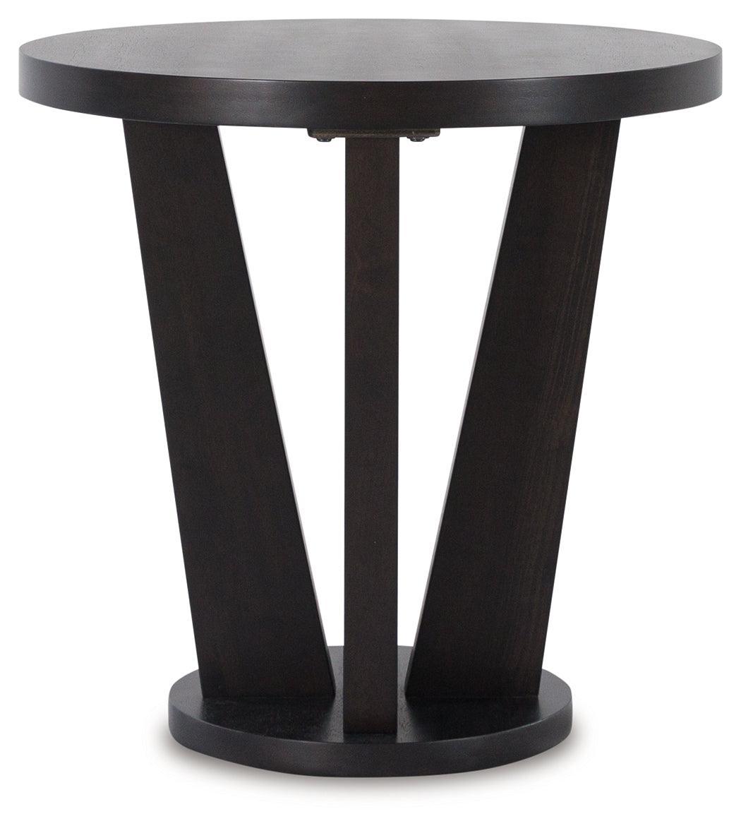 Chasinfield Dark Brown Coffee Table With 2 End Tables - Ella Furniture
