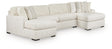 Chessington Ivory Chenille 3-Piece Sectional with Double Chaise from Ella Furniture