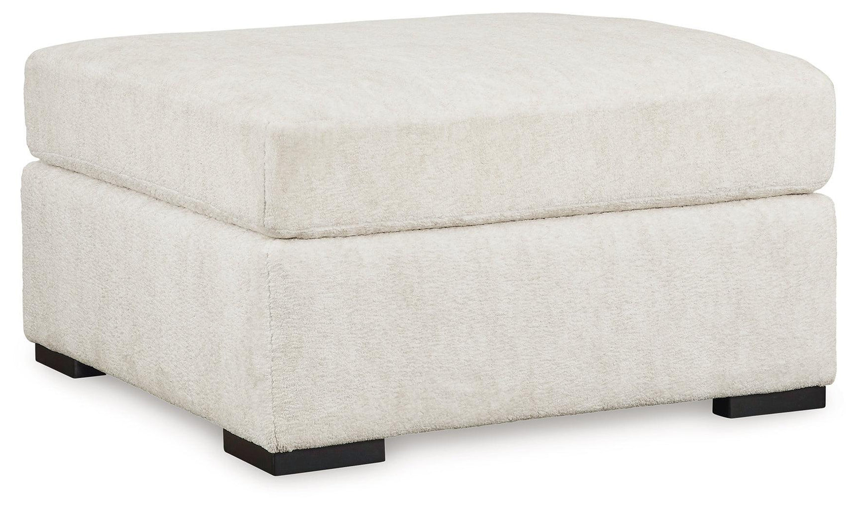 Chessington Ivory Chenille Oversized Accent Ottoman - Ella Furniture