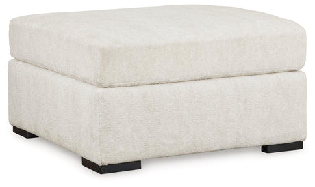 Chessington Ivory Chenille Oversized Accent Ottoman - Ella Furniture