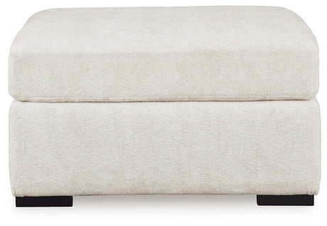 Chessington Ivory Chenille Oversized Accent Ottoman - Ella Furniture