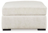 Chessington Ivory Chenille Oversized Accent Ottoman - Ella Furniture