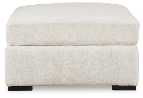 Chessington Ivory Chenille Oversized Accent Ottoman - Ella Furniture