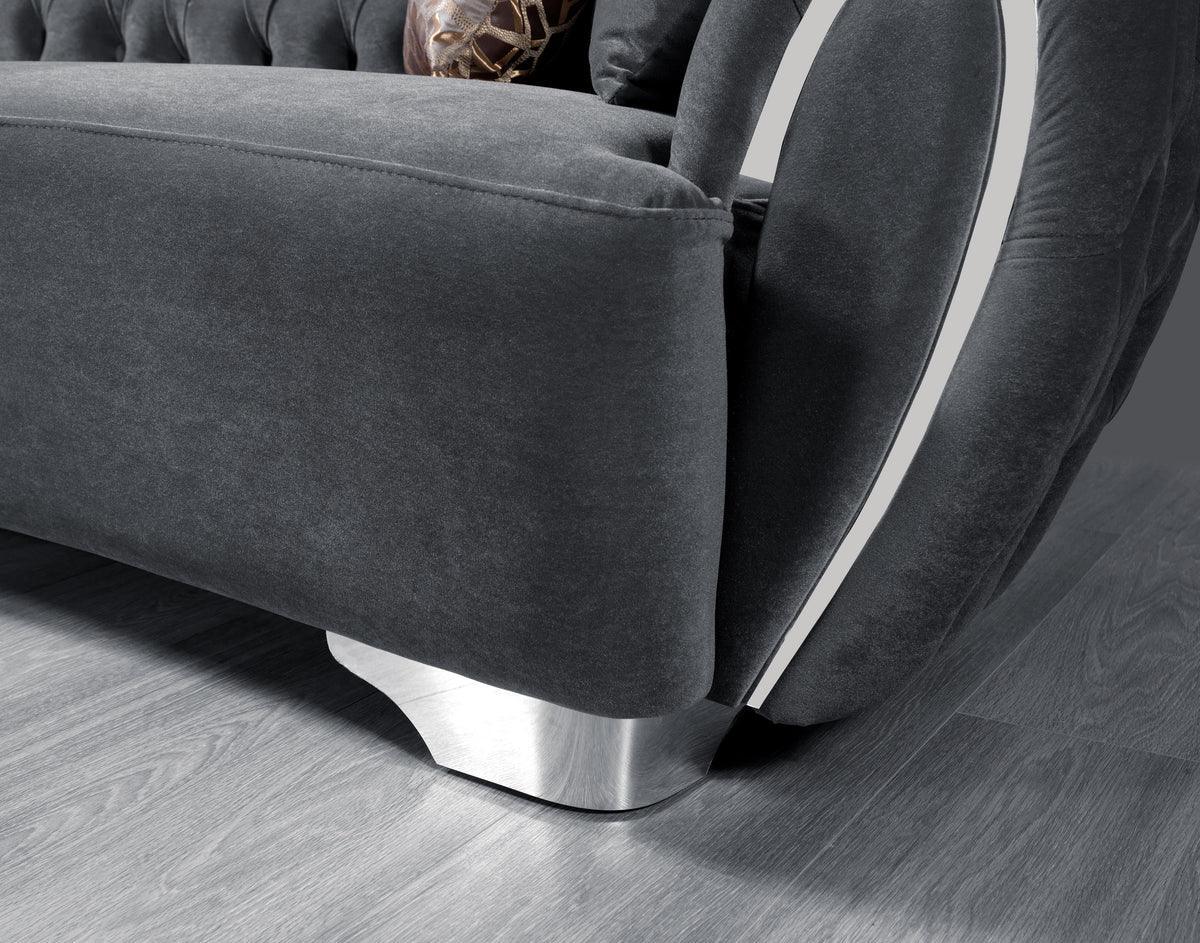 Chloe Gray Velvet Sofa & Loveseat - Ella Furniture