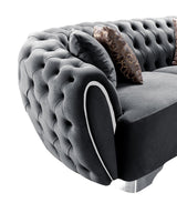 Chloe Gray Velvet Sofa & Loveseat - Ella Furniture