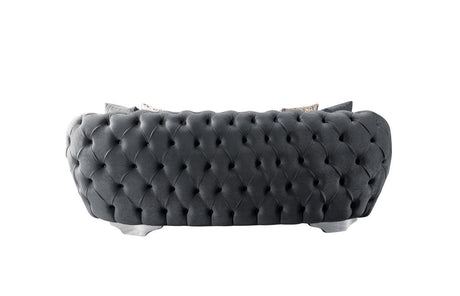 Chloe Gray Velvet Sofa & Loveseat - Ella Furniture