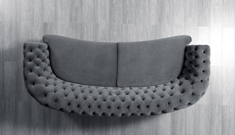 Chloe Gray Velvet Sofa & Loveseat - Ella Furniture