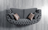 Chloe Gray Velvet Sofa & Loveseat - Ella Furniture