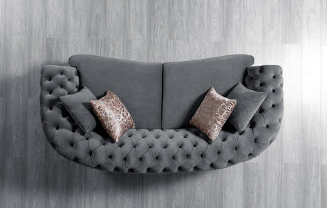 Chloe Gray Velvet Sofa & Loveseat - Ella Furniture