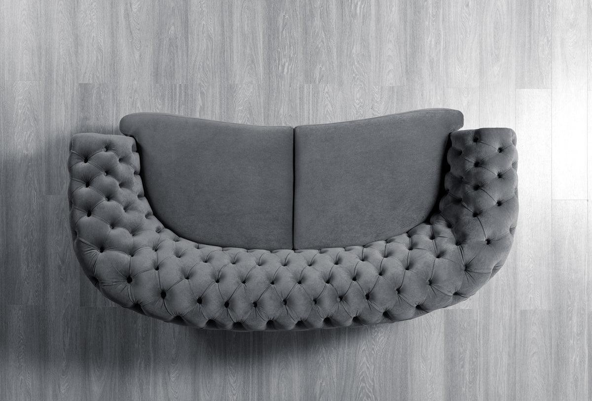Chloe Gray Velvet Sofa & Loveseat - Ella Furniture