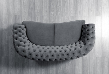 Chloe Gray Velvet Sofa & Loveseat - Ella Furniture