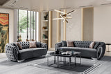 Chloe Gray Velvet Sofa & Loveseat - Ella Furniture