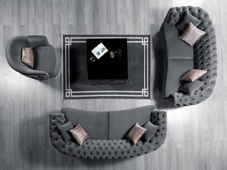 Chloe Gray Velvet Sofa & Loveseat - Ella Furniture