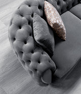 Chloe Gray Velvet Sofa & Loveseat - Ella Furniture