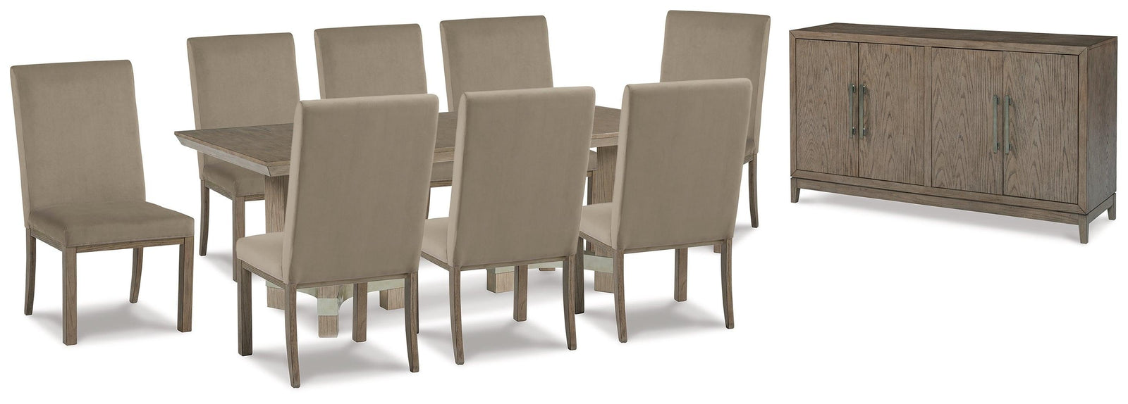Chrestner Gray Rectangular Dining Room Set - Ella Furniture