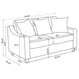 Christine Christine 2-piece Upholstered Sloped Arm Sofa Set Beige 552061-S2 - Ella Furniture