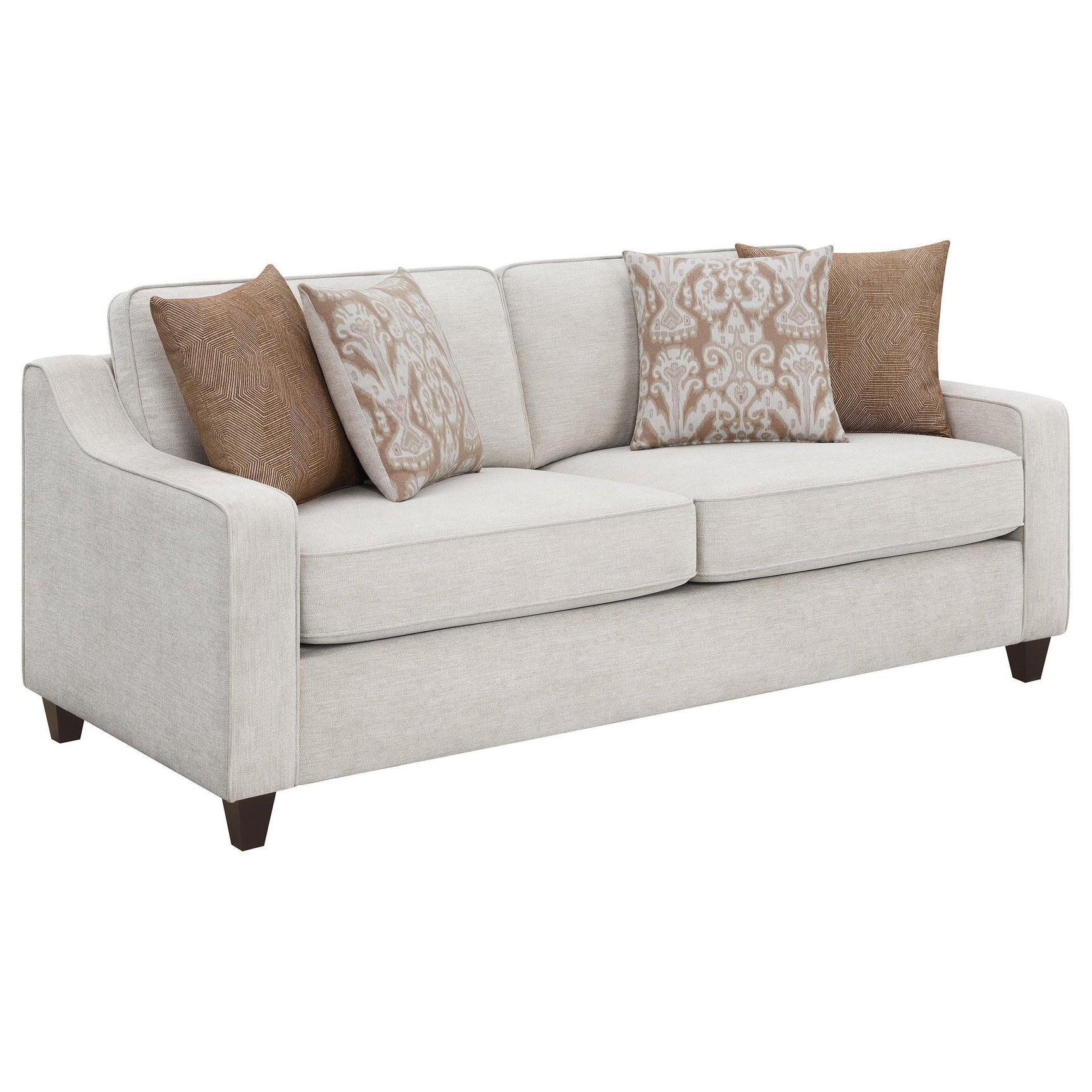 Christine Christine 3-piece Upholstered Sloped Arm Sofa Set Beige 552061-S3 - Ella Furniture