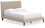 Cielden Soft Gray Full Upholstered Bed With Roll Slats - Ella Furniture