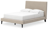 Cielden Soft Gray Full Upholstered Bed With Roll Slats - Ella Furniture