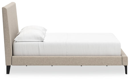 Cielden Soft Gray Full Upholstered Bed With Roll Slats - Ella Furniture