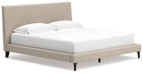 Cielden Soft Gray King Upholstered Bed with Roll Slats - Ella Furniture