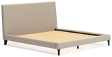 Cielden Soft Gray King Upholstered Bed with Roll Slats - Ella Furniture