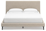 Cielden Soft Gray King Upholstered Bed with Roll Slats - Ella Furniture