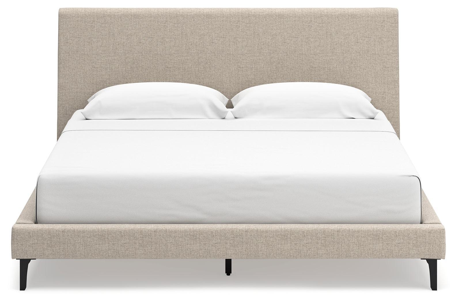 Cielden Soft Gray King Upholstered Bed with Roll Slats - Ella Furniture