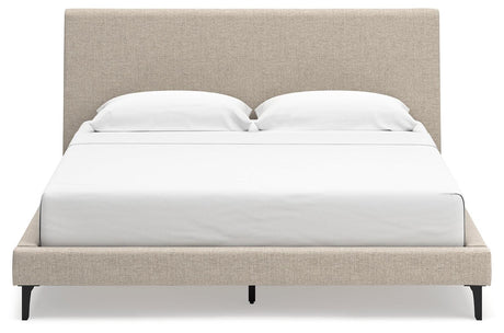 Cielden Soft Gray King Upholstered Bed with Roll Slats - Ella Furniture