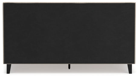 Cielden Soft Gray King Upholstered Bed with Roll Slats - Ella Furniture