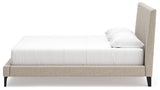 Cielden Soft Gray King Upholstered Bed with Roll Slats - Ella Furniture