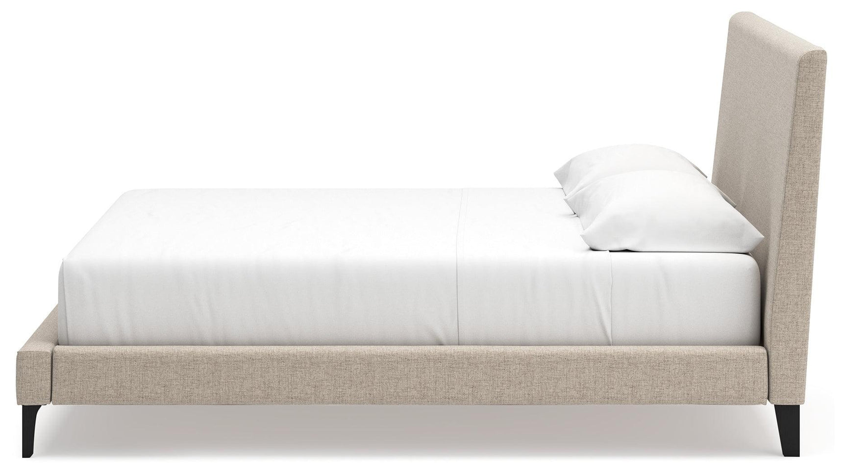 Cielden Soft Gray King Upholstered Bed with Roll Slats - Ella Furniture