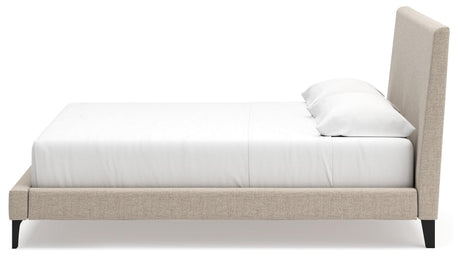 Cielden Soft Gray King Upholstered Bed with Roll Slats - Ella Furniture