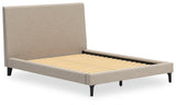 Cielden Soft Gray Queen Upholstered Bed with Roll Slats - Ella Furniture