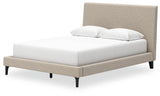 Cielden Soft Gray Queen Upholstered Bed with Roll Slats - Ella Furniture