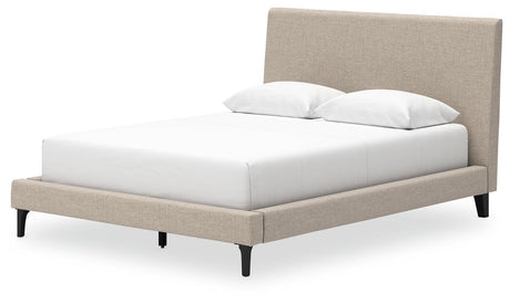 Cielden Soft Gray Queen Upholstered Bed with Roll Slats - Ella Furniture