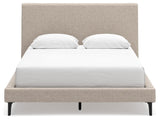 Cielden Soft Gray Queen Upholstered Bed with Roll Slats - Ella Furniture
